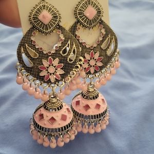 Brand new pink and silver earrings